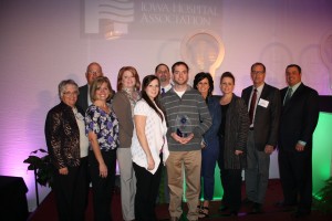 Photo caption: Pictured L-R:  Wayne County Hospital and Clinic System present at the IHA Heroes Award Ceremony include Georgia Runyon, Dr. Gary Runyon, Denise Hook, Sheila Mattly, Jill Babbitt, Mike Thomas, Cody Babbitt, Kellie Bunnell, Dawn Christian, Dr. Joel Baker and Daren Relph.